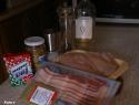 Boros-gombás,baconbe tekert csirkemell, Kata módra