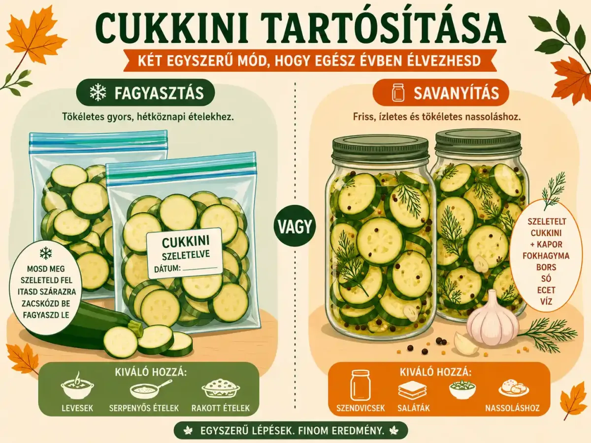 Cukkini elrakása télire - savanyítás vagy fagyasztás?