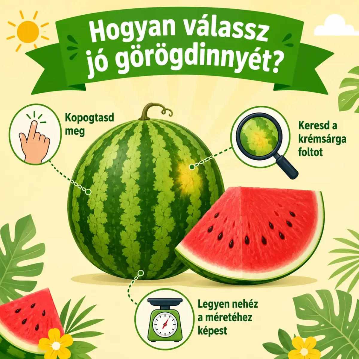 Hogyan válassz görögdinnyét, 3 trükk a tökéletes dinnyéhez