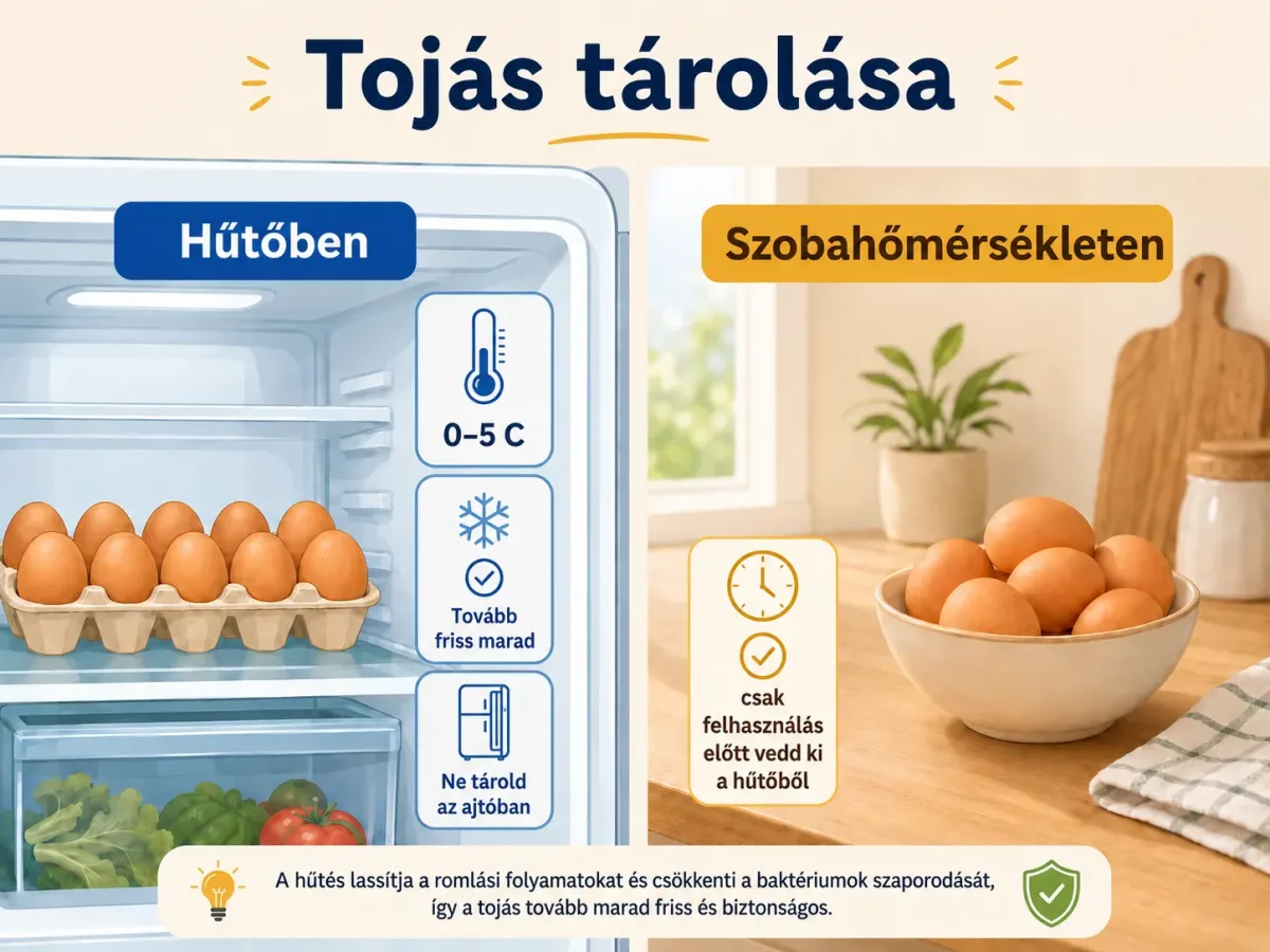 Tojástárolás: hűtőben vagy szobahőmérsékleten?