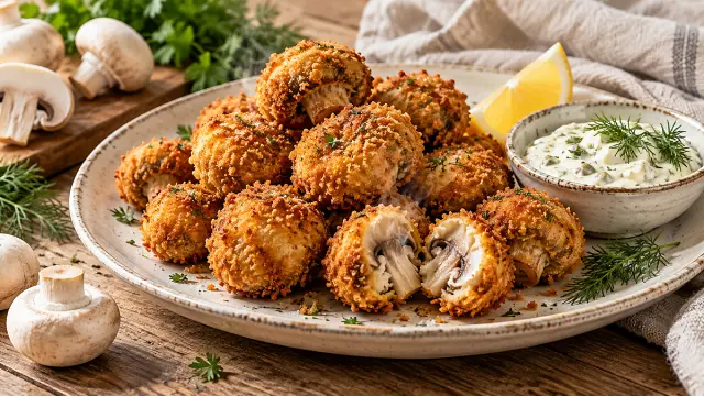 Air fryer rántott gomba recept – ropogós, kevés olajjal