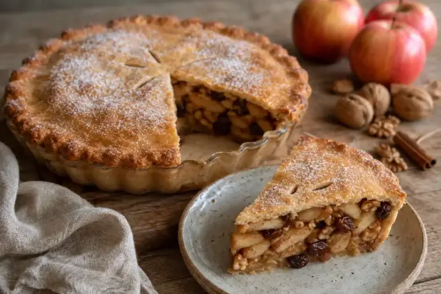 Almás pite mazsolával és dióval