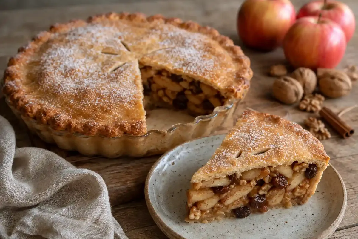 Almás pite mazsolával és dióval
