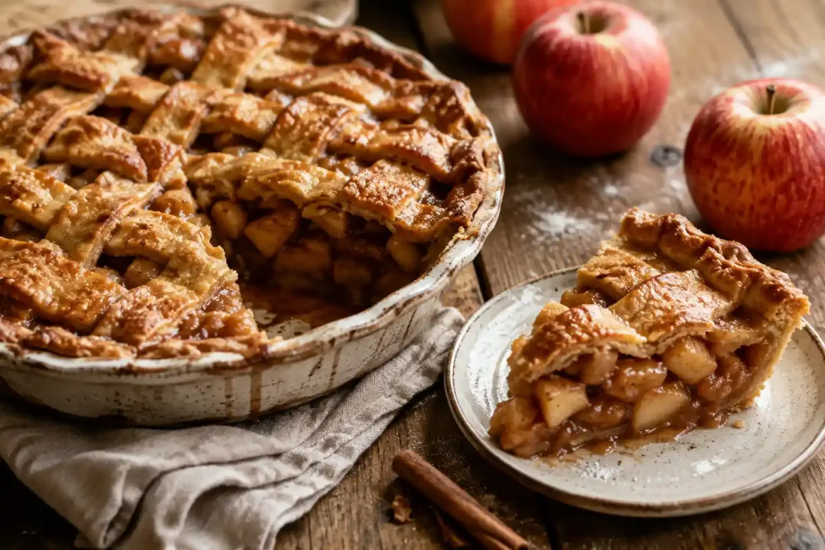 Almás pite rácsos tetővel