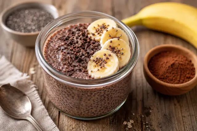 Banános kakaós chia puding reggelire