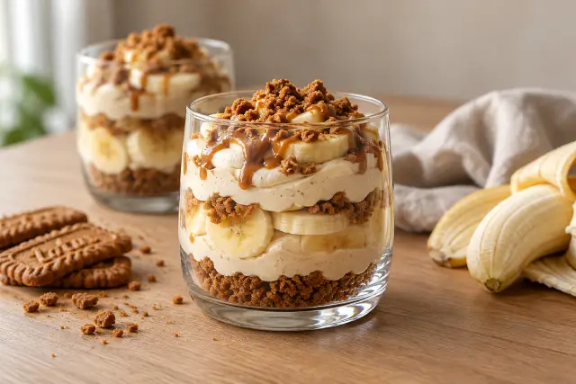 Biscoff pohárkrém banánnal recept