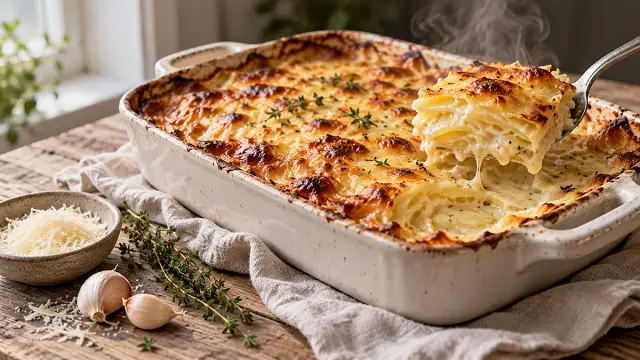 Burgonyagratin recept – krémes, sajtos, tejszínes