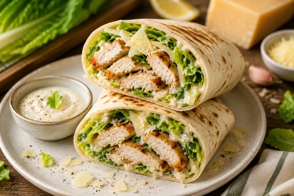 Csirkés caesar wrap házi caesar öntettel