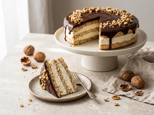 Diós dacquoise torta