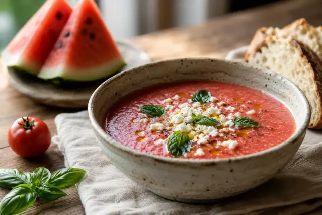 Görögdinnyés gazpacho