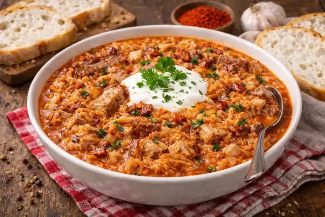 Hagyományos székelykáposzta füstölt oldalassal és húsos szalonnával