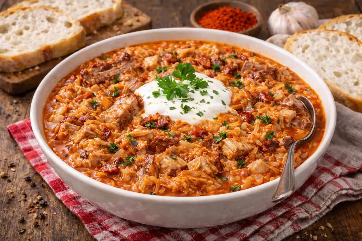 Hagyományos székelykáposzta füstölt oldalassal és húsos szalonnával