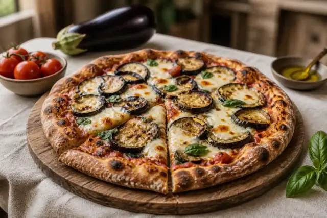 Házi padlizsános pizza