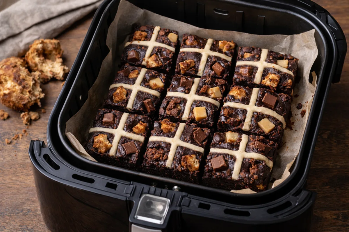 Húsvéti hot cross bun brownie air fryerben