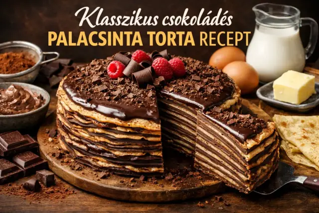 Klasszikus csokoládés palacsinta torta recept