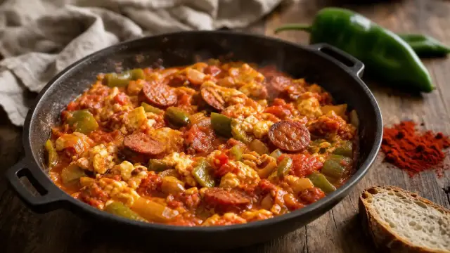 Klasszikus lecsó kolbásszal és tojással recept