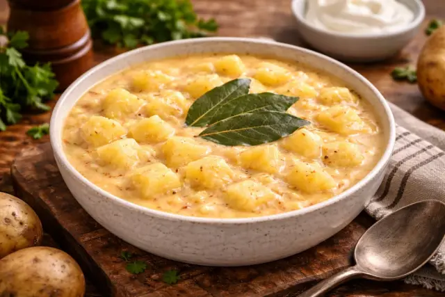 Klasszikus selymes krumplifőzelék babérlevéllel