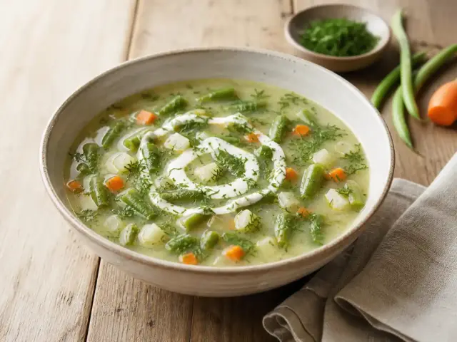 Könnyű nyári zöldbableves recept
