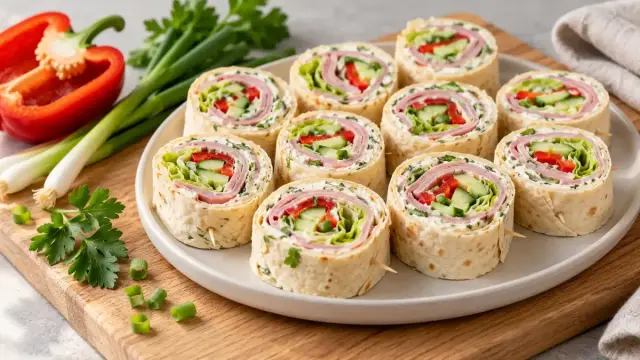 Krémsajtos-sonkás tortilla tekercs