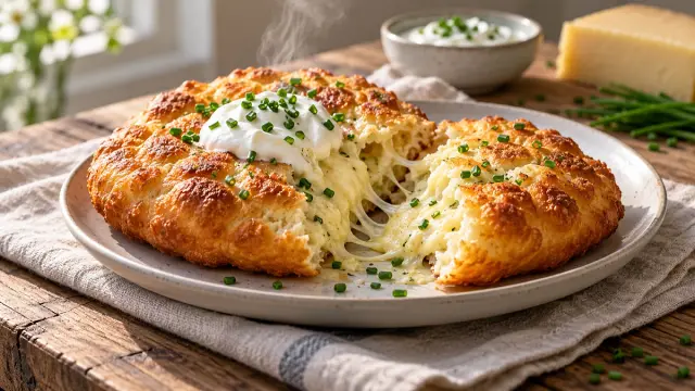 Sajtos tejfölös lángos töltve