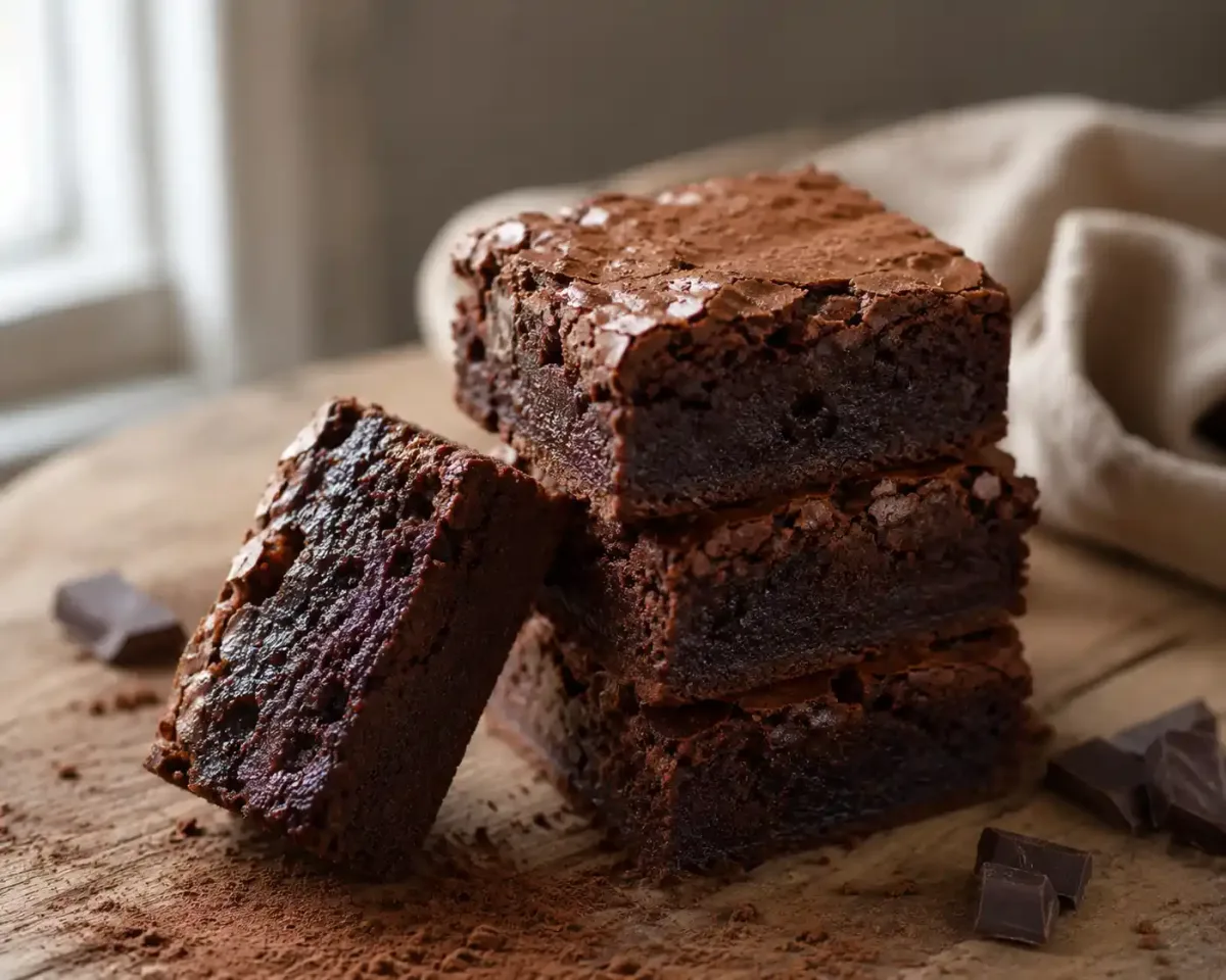 Szaftos brownie recept: krémes belső, ropogósan repedt tetővel