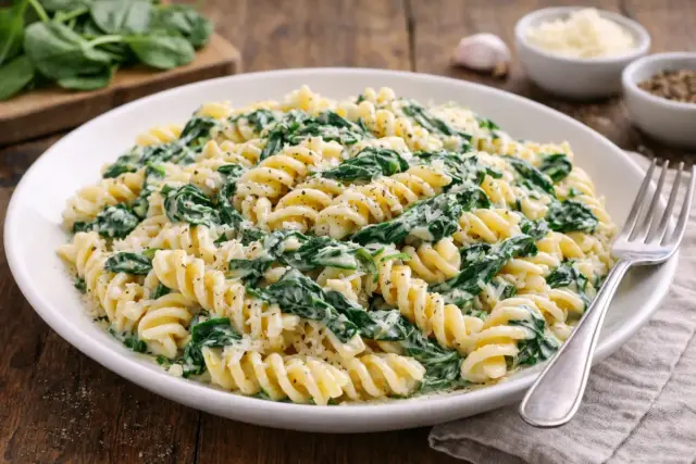 Tejszínes-fokhagymás parajos tészta