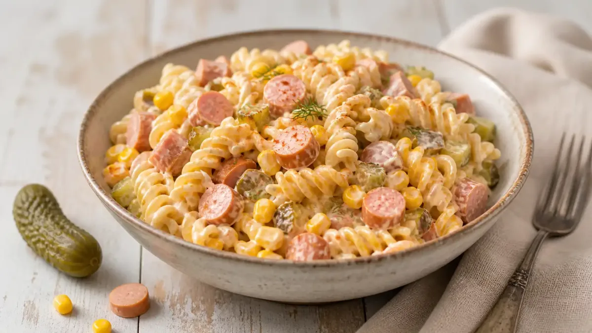 Virslis tésztasaláta recept