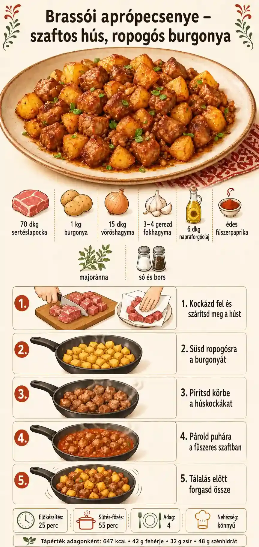 Brassói aprópecsenye recept – szaftos hús, ropogós burgonya