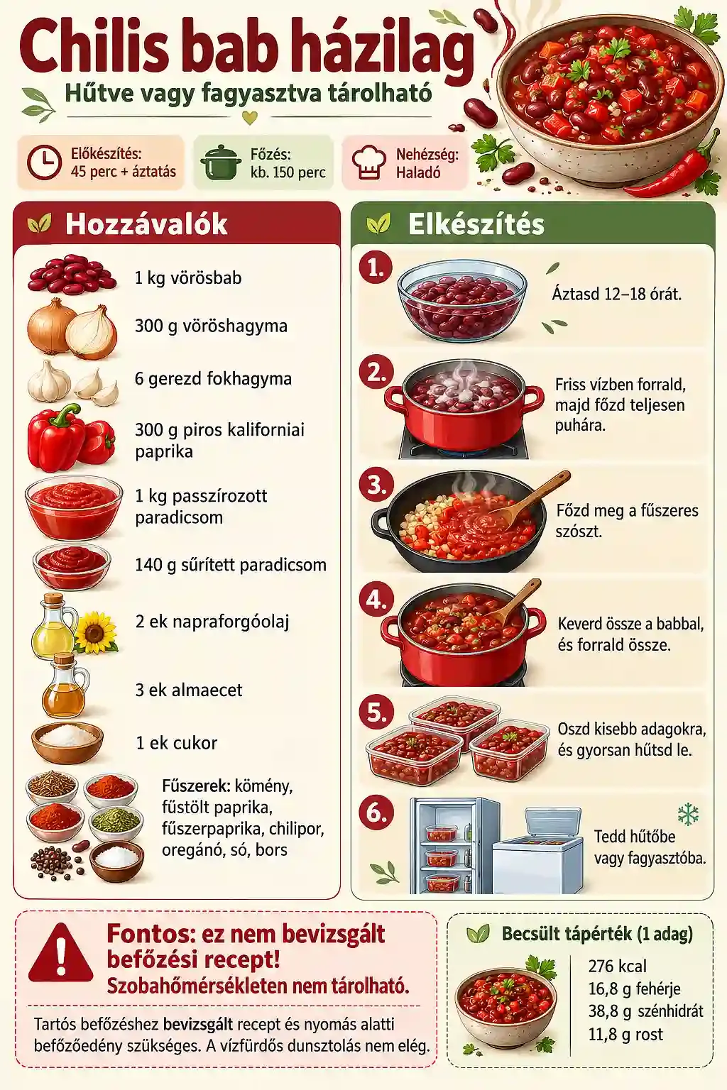 Chilis bab konzerv házilag vörösbabból