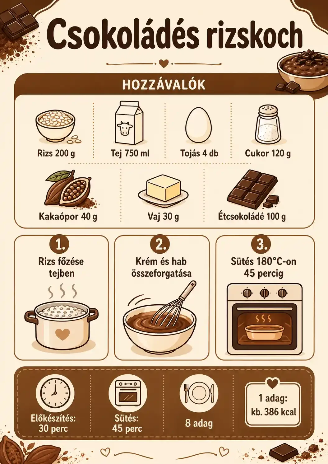 Csokoládés rizskoch