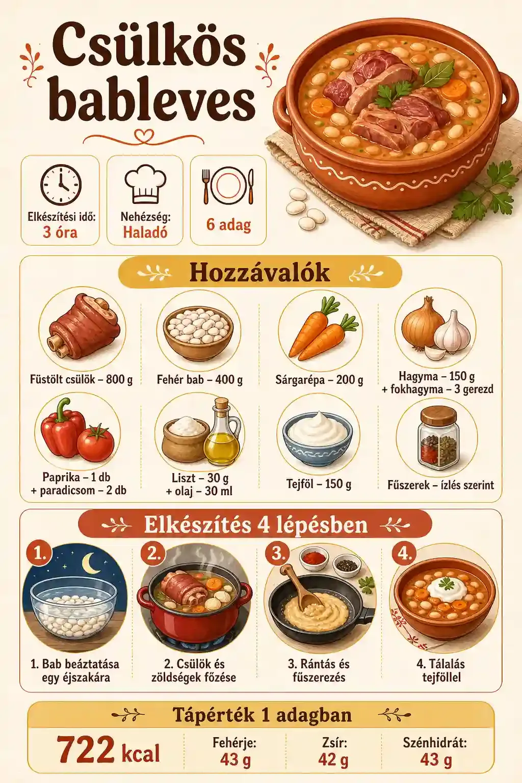 Csülkös bableves recept