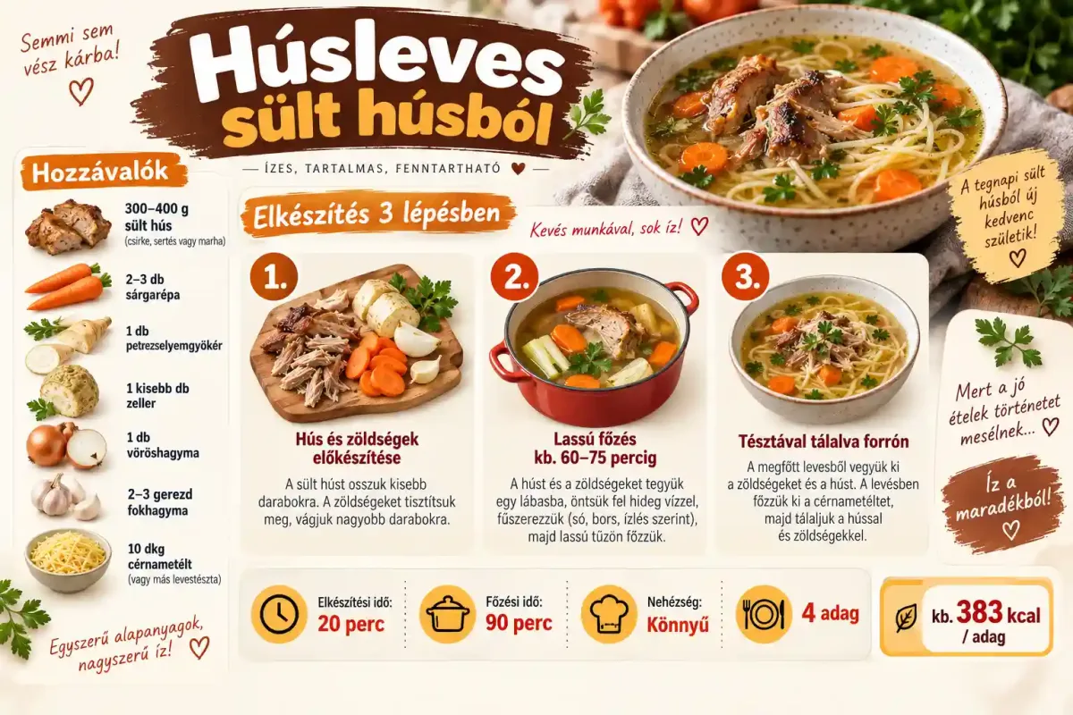 Húsleves sült húsból