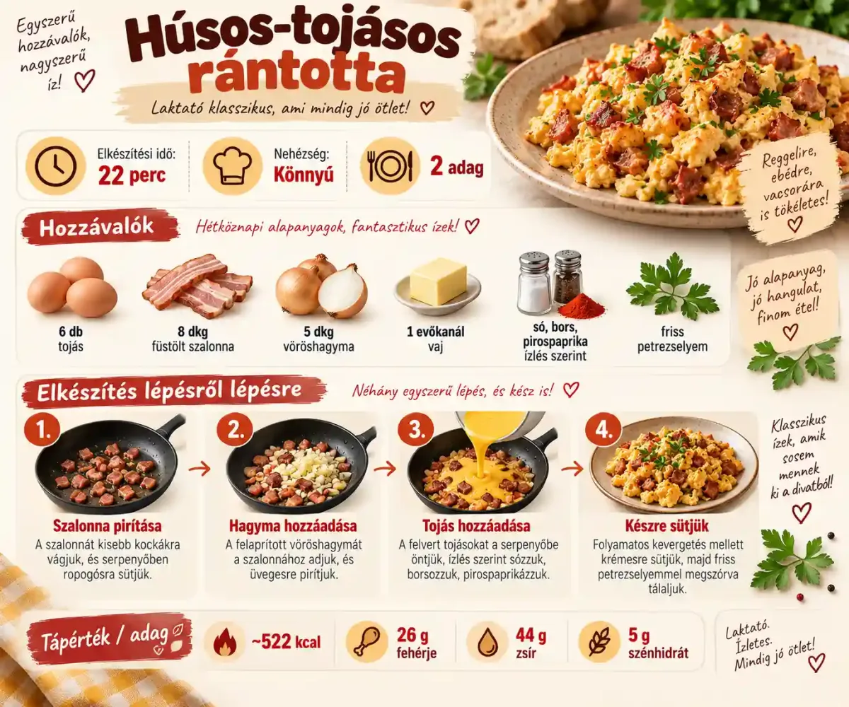 Húsos-tojásos rántotta