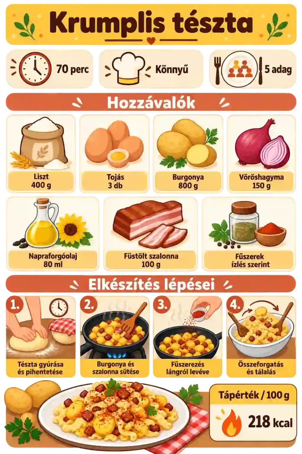 Krumplis tészta recept