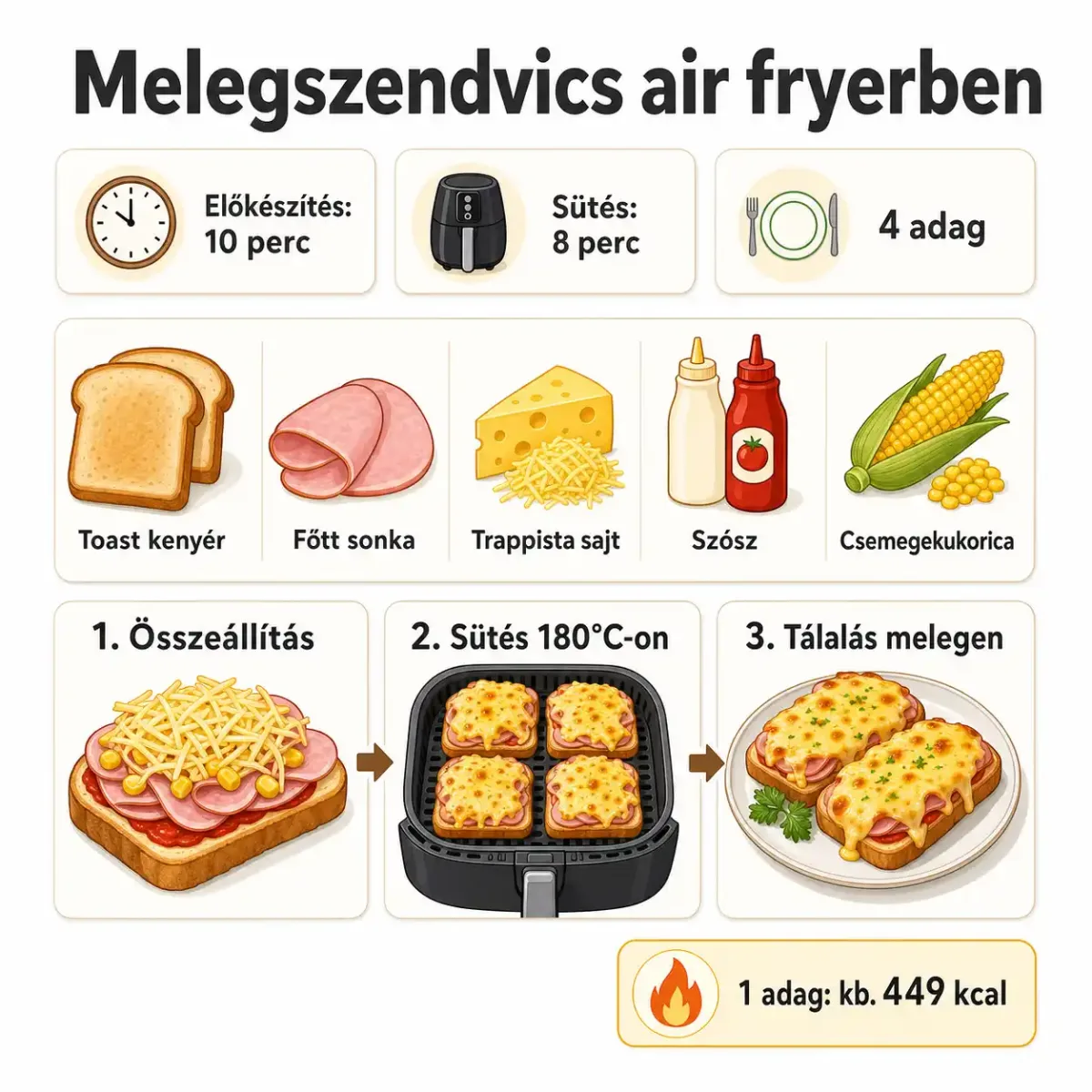 Melegszendvics air fryerben