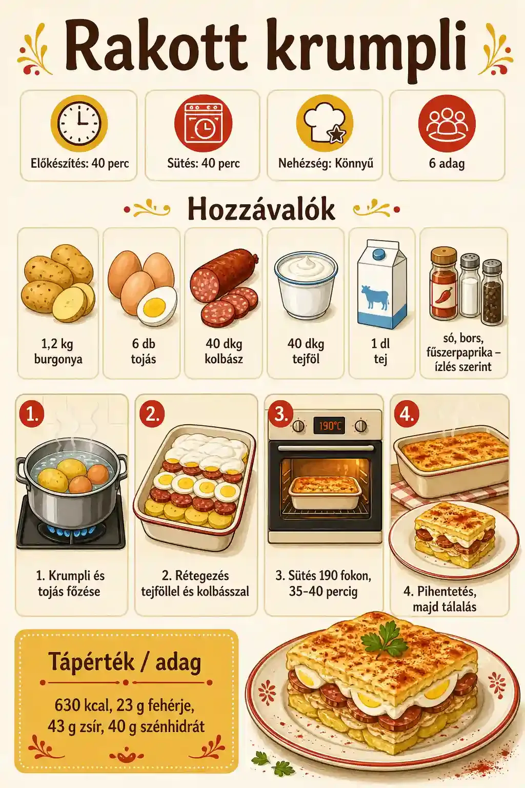 Rakott krumpli recept