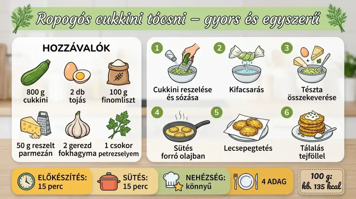 Ropogós cukkini tócsni – gyors és egyszerű recept
